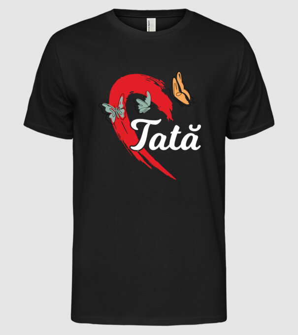 Tată model negru pe tricou