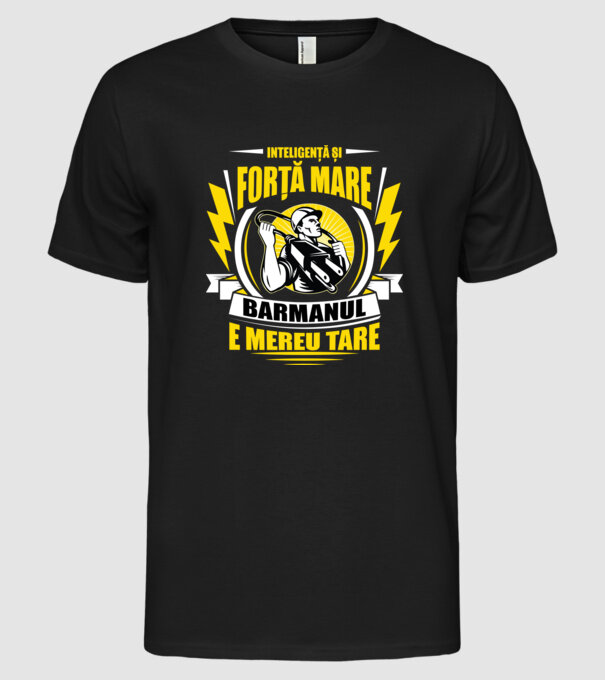 Inteligență și forță mare, electricianul e mereu tare model negru pe tricou