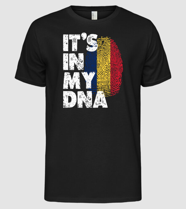 its in my dna model negru pe tricou