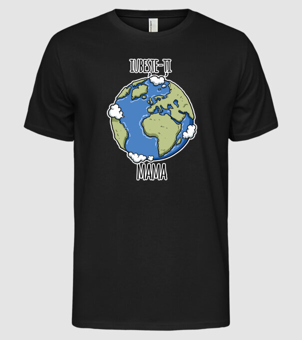 iubește-ți mama model negru pe tricou