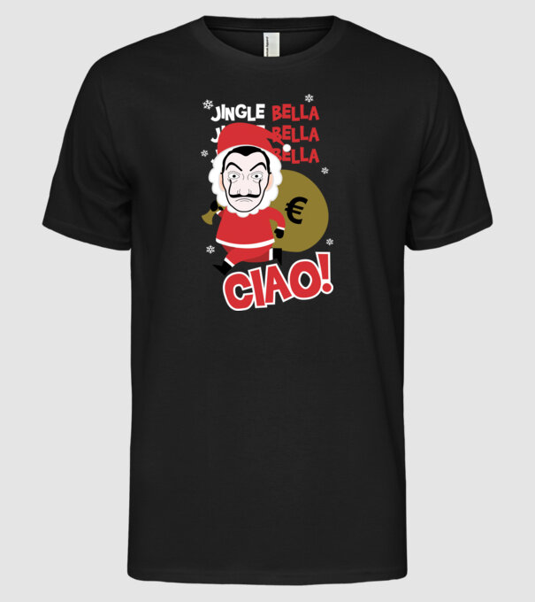 jingle bella christmas la casa de papel model negru pe tricou
