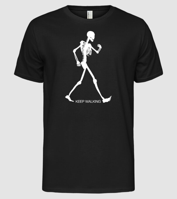 Keep Walking model negru pe tricou