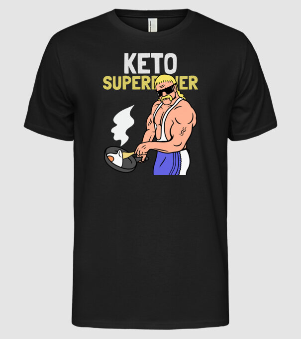 KETO SUPERPOWER model negru pe tricou