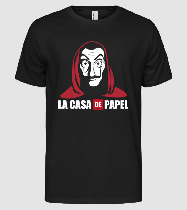 la cas de papel logo model negru pe tricou