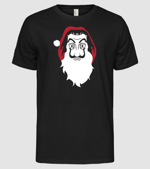 la casa de papel santa model negru pe tricou
