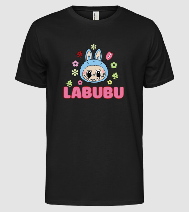 Labubu model negru pe tricou