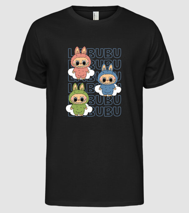 LABUBU model negru pe tricou