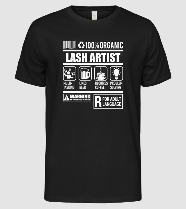 LASH ARTIST model negru pe tricou