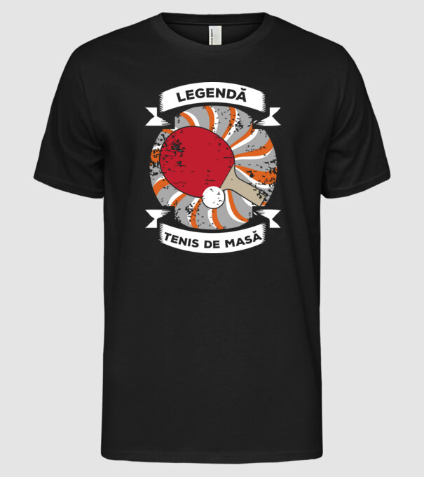 Legendă tenis de masă model negru pe tricou