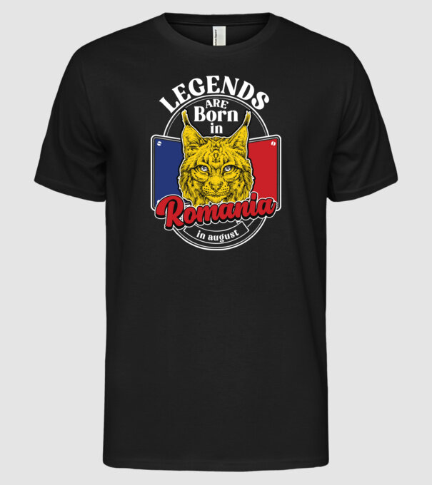 Legends are born in România august model negru pe tricou