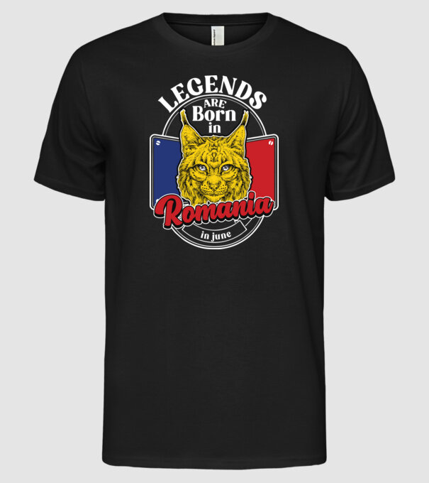 Legends are born in România june model negru pe tricou