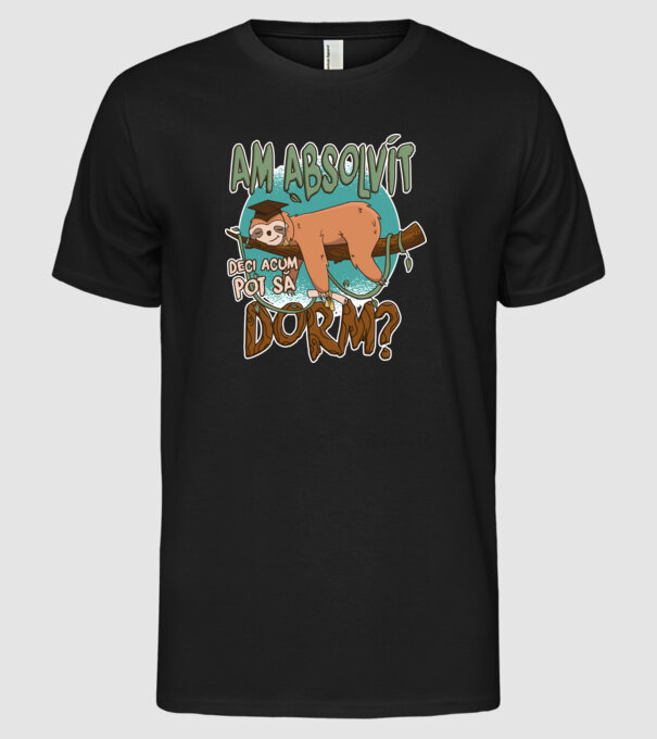 Leneș absolvent 1 model negru pe tricou