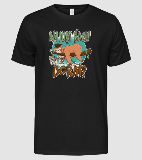 Leneș absolvent 2 model negru pe tricou