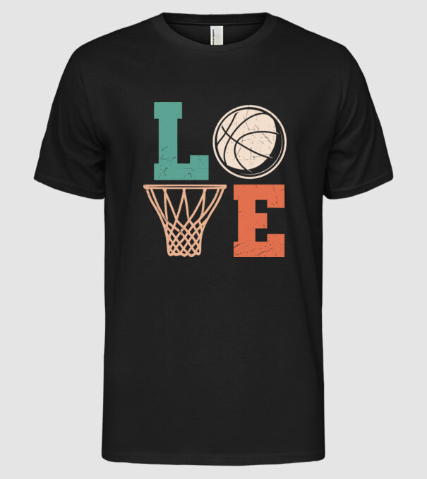 LOVE basketball model negru pe tricou