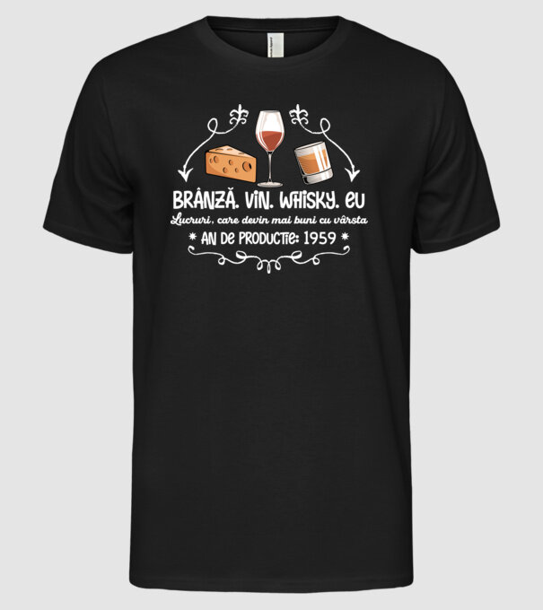 Lucruri, care devin mai buni cu vârsta 1959 65 de ani model negru pe tricou