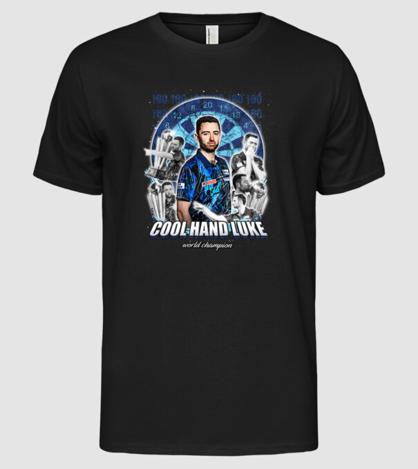Luke Humphries World Champion model negru pe tricou
