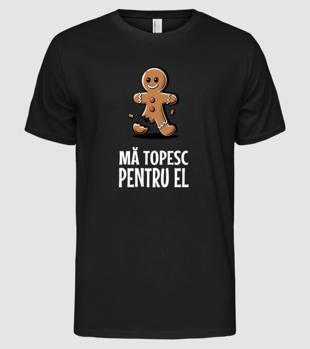 Mă topesc pentru el Negru model negru pe tricou