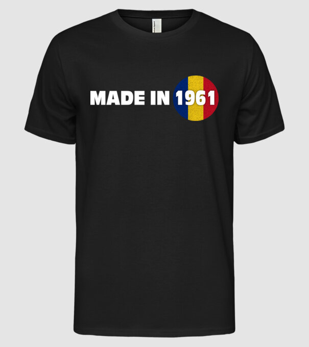 made in 1961 retro vintage model negru pe tricou