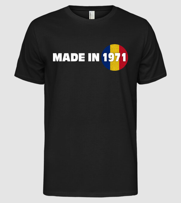 made in 1971 retro vintage model negru pe tricou