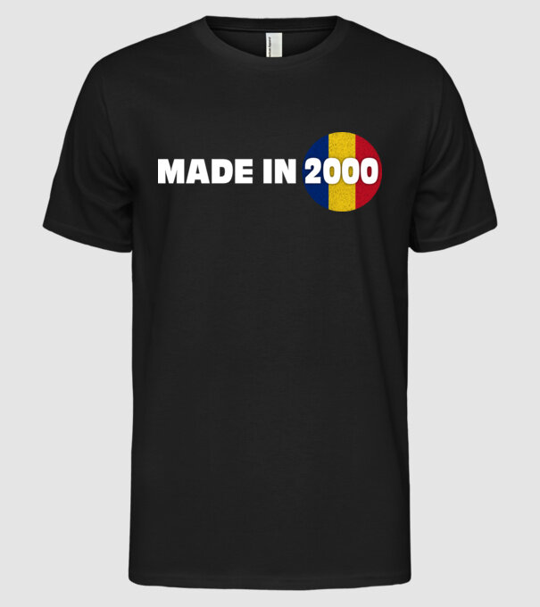 Made in 2000 model negru pe tricou
