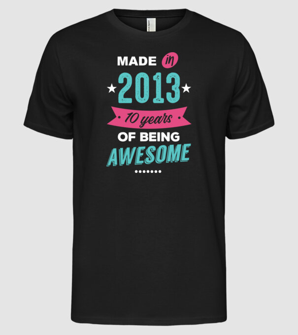 Made in 2013 model negru pe tricou