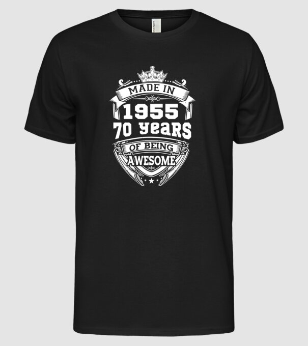 Made in awesome 1955 model negru pe tricou