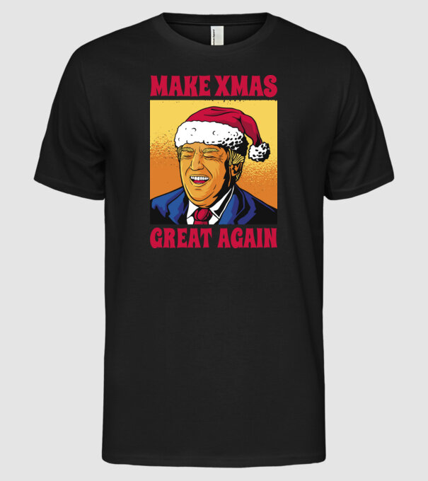 Make Xmas great again model negru pe tricou