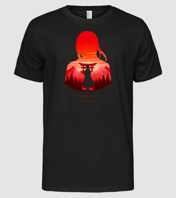 Makima model negru pe tricou