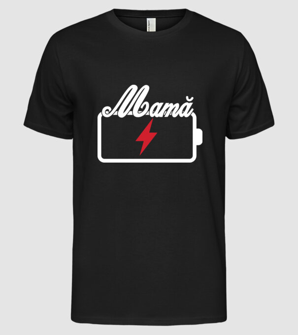Mamă la încărcat model negru pe tricou