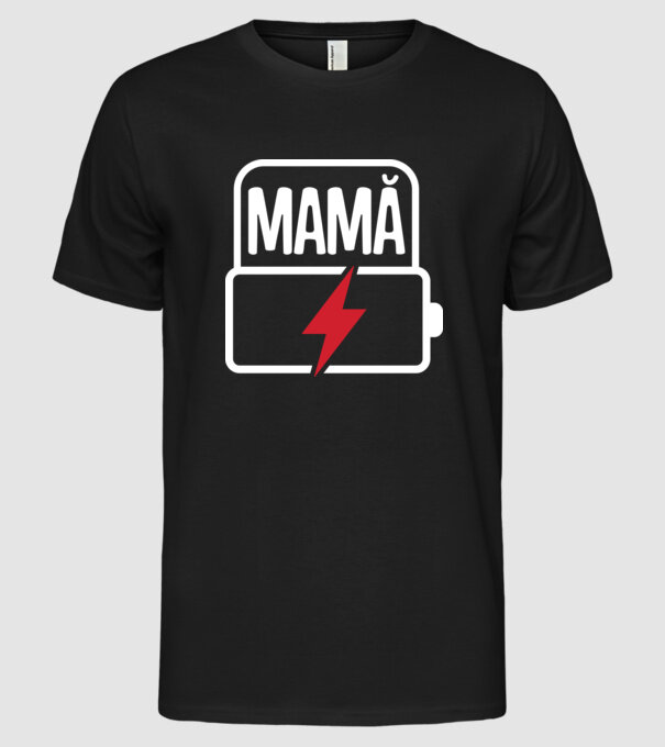 Mamă la încărcat model negru pe tricou