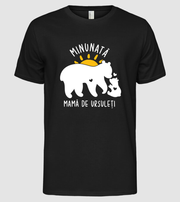 Minunată mamă de ursuleți model negru pe tricou