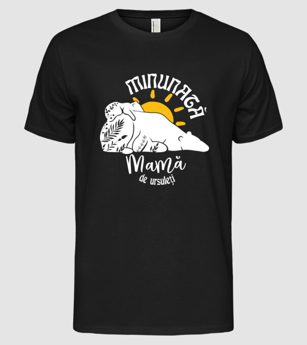 Minunată mamă de ursuleți model negru pe tricou