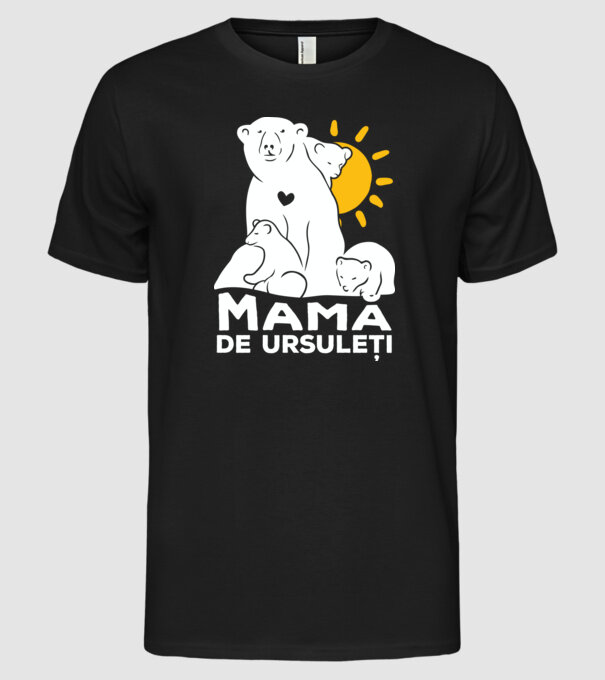 Minunată mamă de ursuleți model negru pe tricou