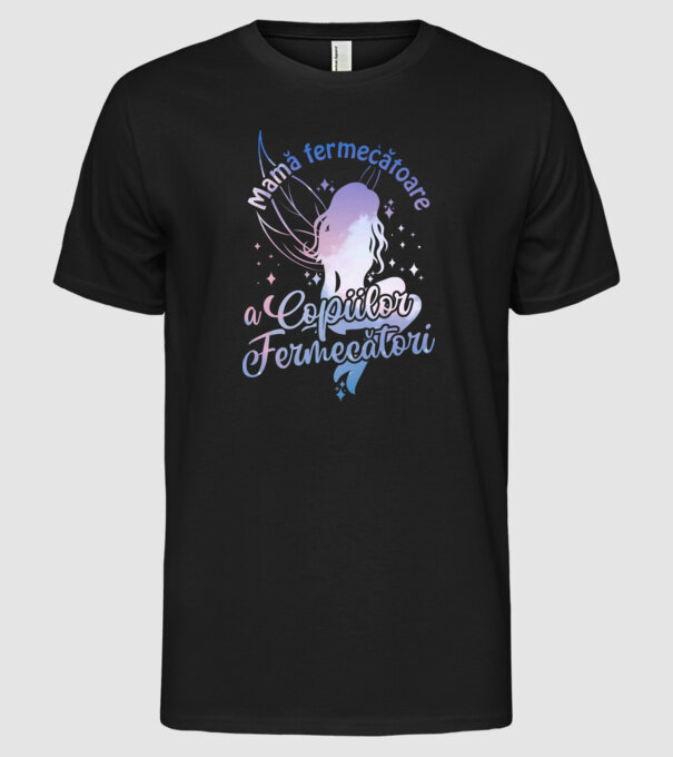 Mamă fermecătoare a copiilor fermecători model negru pe tricou