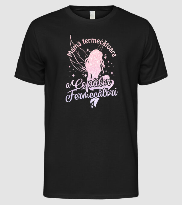 Mamă fermecătoare a copiilor fermecători model negru pe tricou