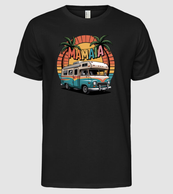 MAMAIA model negru pe tricou