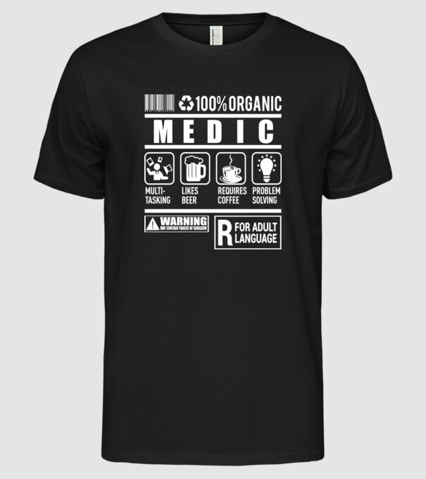 MEDIC model negru pe tricou