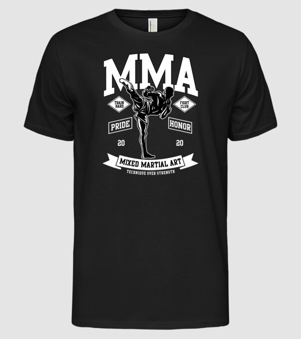 MMA model negru pe tricou