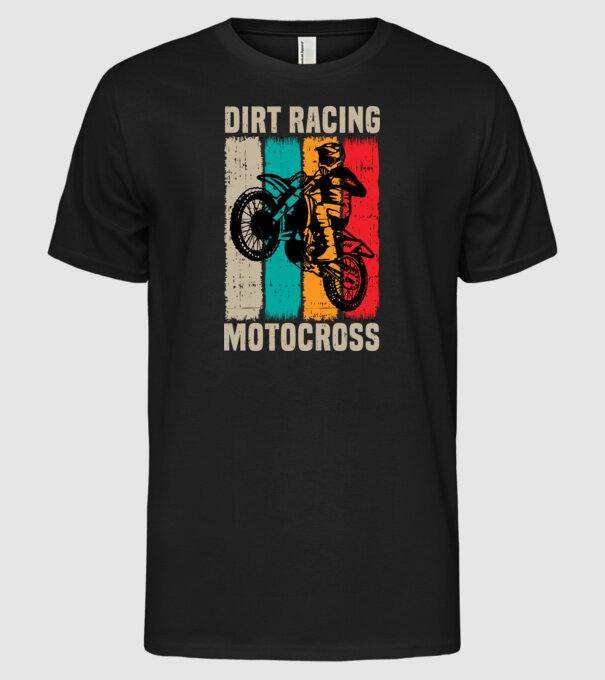 motocross model negru pe tricou