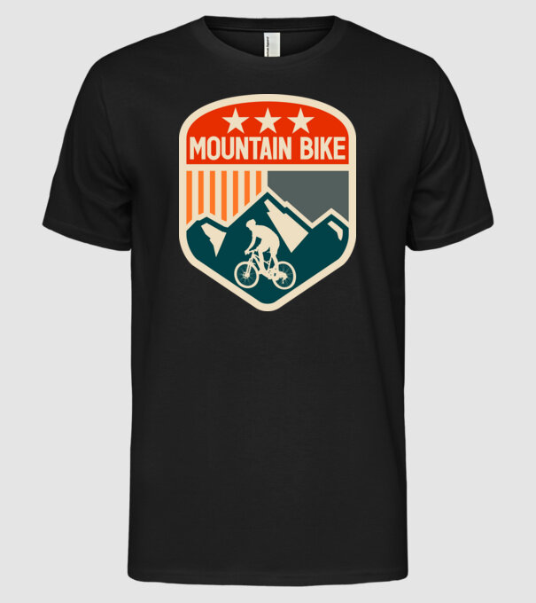 Mountain Bike model negru pe tricou