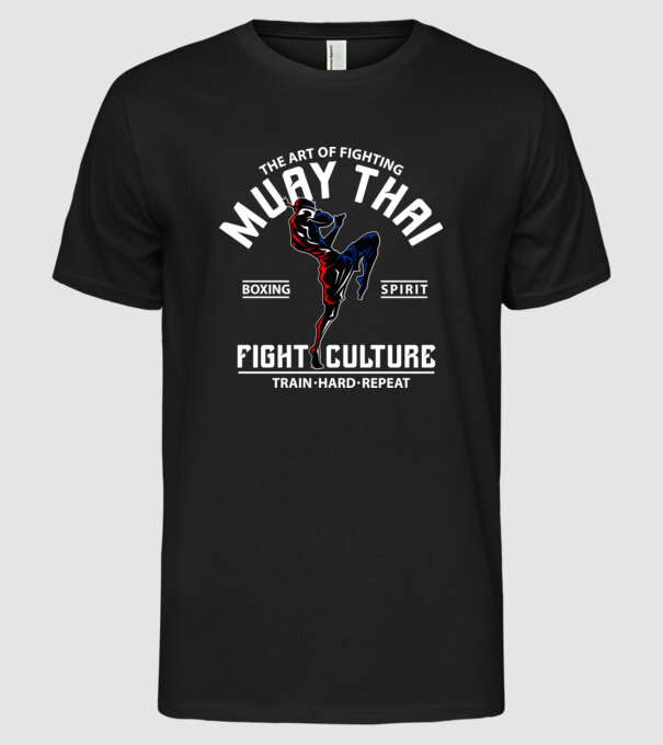 Muay Thai model negru pe tricou