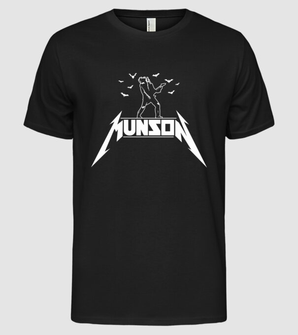 munson parody stranger things model negru pe tricou
