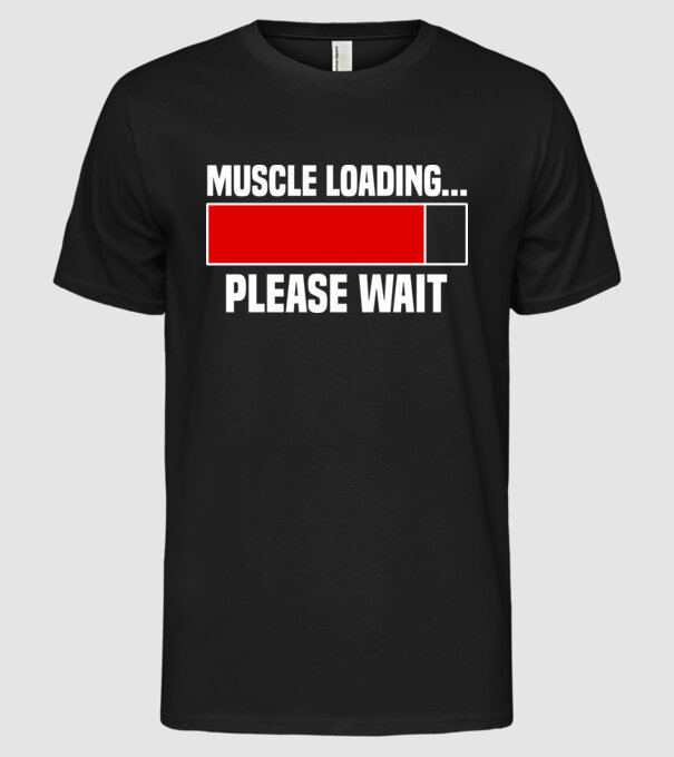 Muscle loading model negru pe tricou
