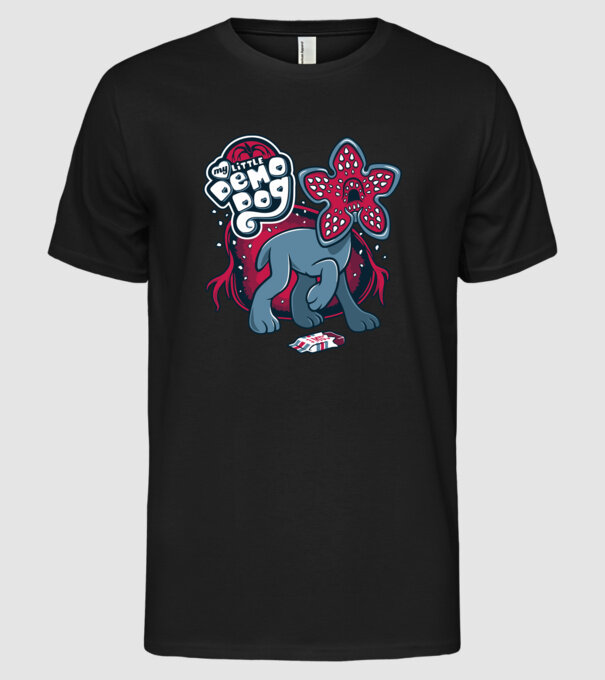 my little demodog model negru pe tricou