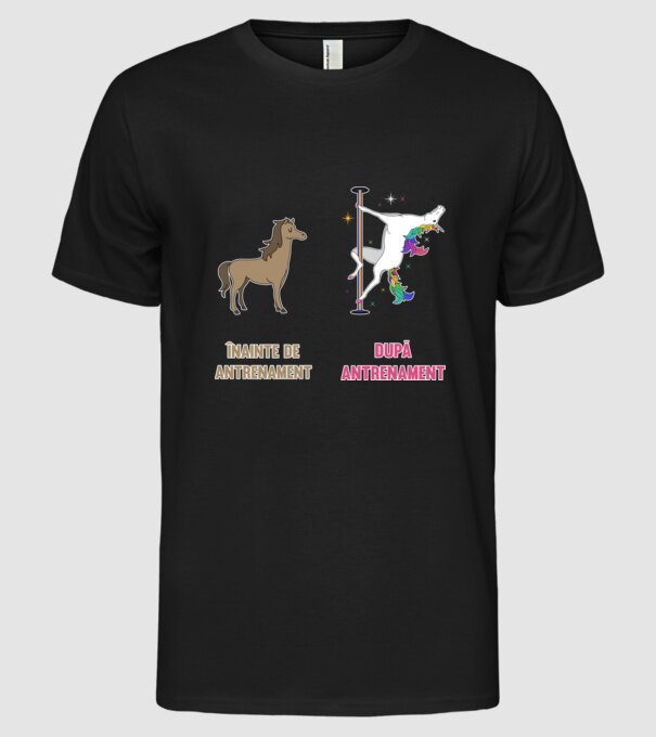 Înainte de antrenament - După antrenament model negru pe tricou