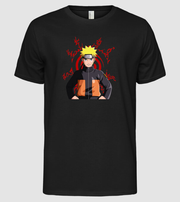 NARUTO model negru pe tricou