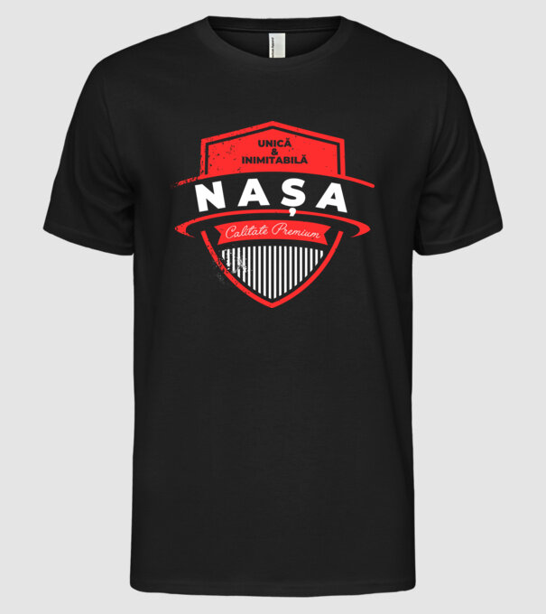 nașă unică & inimitabilă - calitate premium model negru pe tricou