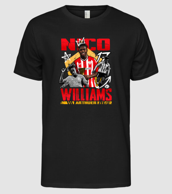 Nico Williams tribute model negru pe tricou