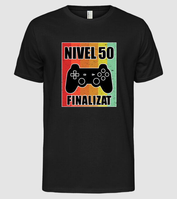 Nivel 50 finalizat model negru pe tricou