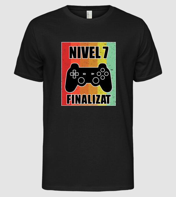 Nivel 7 finalizat model negru pe tricou